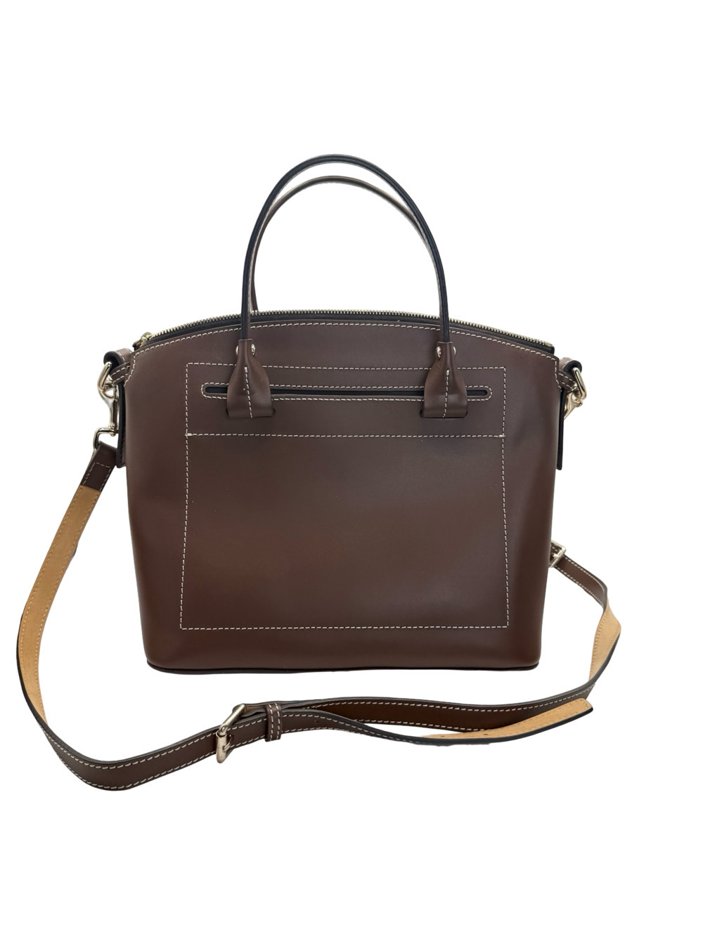 Authentic Dooney & Bourke Brown Leather Satchel Handbag with Detachable Shoulder - Picture 7 of 15
